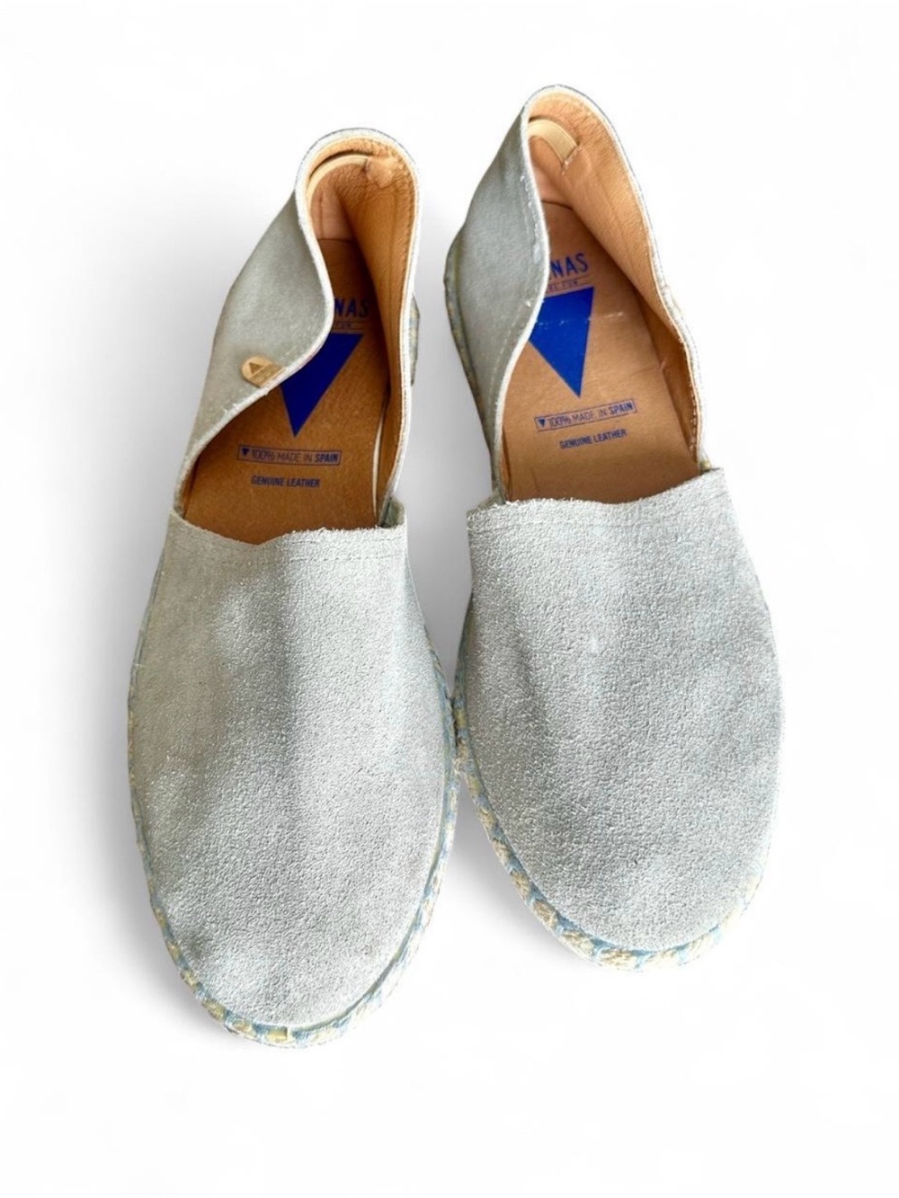 Verbenas Womens Carmen Espadrilles Size 41 Gray Suede Leather Flat Shoe